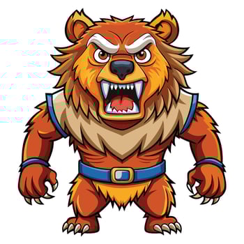 Angry cartoon bear vector