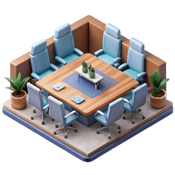 extraordinary minimalist Isometric Vr Conference Room Isolated Element original png