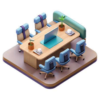 magnificent rustic Isometric Vr Conference Room Isolated Element premium png