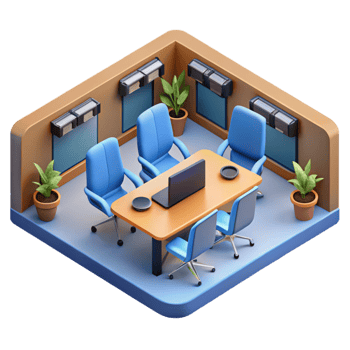 elegant classic Isometric Vr Conference Room Isolated Element genuine png