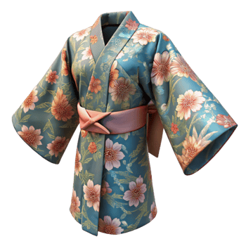 stunning traditional Japanese Kimono with Floral Pattern Cutout authentic png