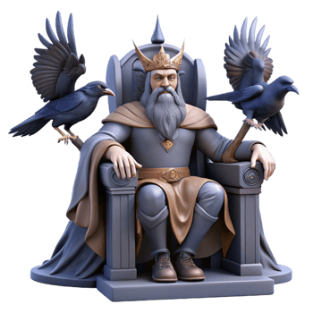 magnificent minimalist Odin on His Throne premium png