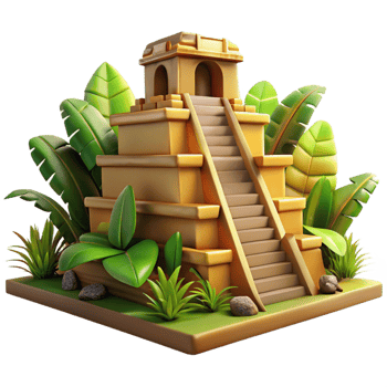 impressive minimalist A Deserted Mayan Temple Overgrown with Ju exclusive png