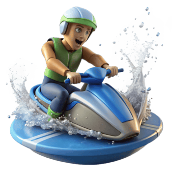 stunning rustic Jet Ski Rider Splashing Water Dynamic Angle Cutout genuine png