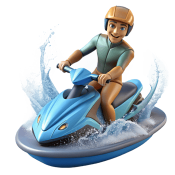 wonderful contemporary Jet Ski Rider Splashing Water Dynamic Angle Cutout png