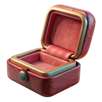 vibrant minimalist Jewelry Box with Velvet Lining Cutout high quality png