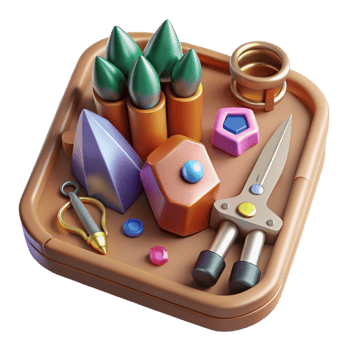 extraordinary abstract Jewelry Designer with Gems and Tools Cutout exclusive png