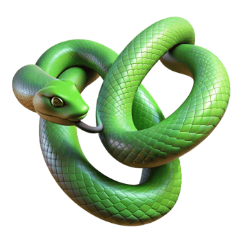 vibrant classic A Slithering Green Snake Coiled Around A authentic png