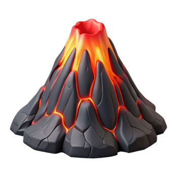 impressive modern Kilauea Volcano Lava Flow Night View Cutout png