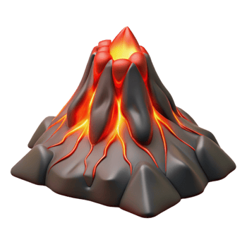 magnificent classic Kilauea Volcano Lava Flow Night View Cutout png
