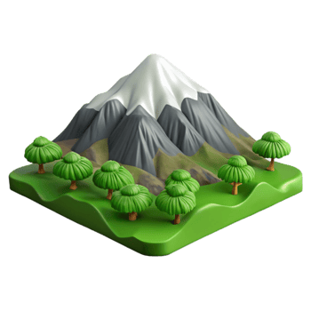 elegant modern Kilimanjaro Mountain Slopes Green Vegetation Cutout genuine png
