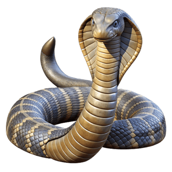 magnificent classic King Cobra Striking Pose Transparent Background high resolution png