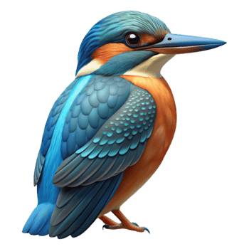 vibrant rustic Kingfisher Side View Cutout Transparent Background original png
