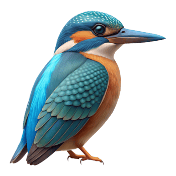 extraordinary classic Kingfisher Side View Cutout Transparent Background png
