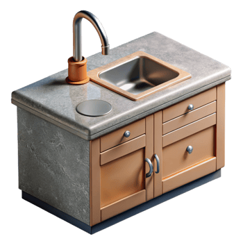 magnificent modern Kitchen Countertop with Sink Cutout Element genuine png