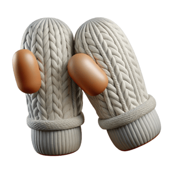 wonderful creative Knitted Mittens with Cable Pattern Winter Style Isolated Element professional png