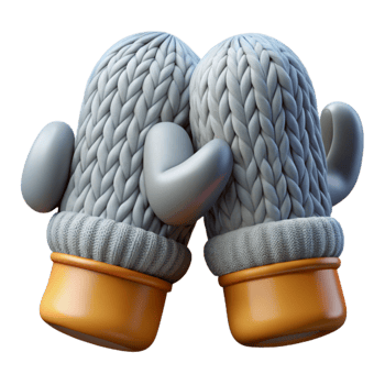 elegant creative Knitted Mittens with Cable Pattern Winter Style Isolated Element high quality png