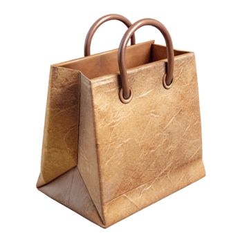 dramatic modern Kraft Paper Bag with Handle Cutout Transparent Background original png