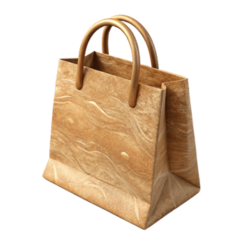 wonderful artistic Kraft Paper Bag with Handle Cutout Transparent Background genuine png