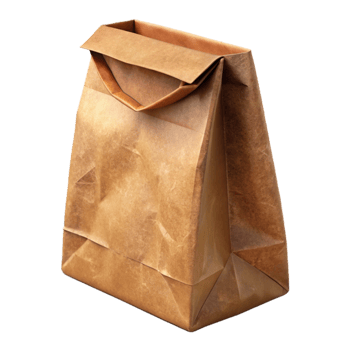 extraordinary traditional Kraft Paper Bag Without Handle Isolated on Transparent Background png