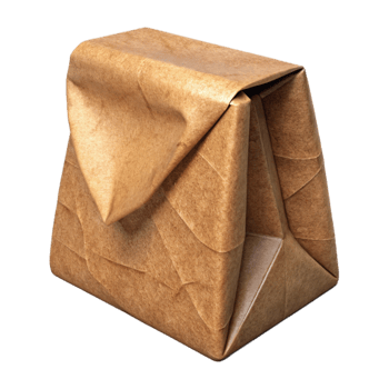 serene modern Kraft Paper Bag Without Handle Isolated on Transparent Background professional png