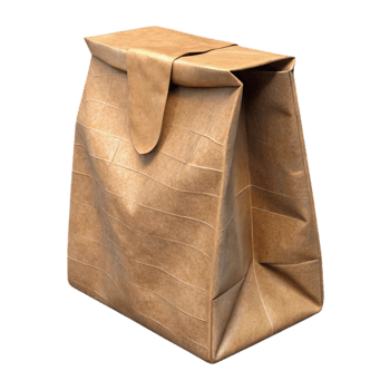 serene classic Kraft Paper Bag Without Handle Isolated on Transparent Background png