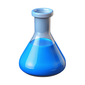 serene classic Laboratory Beaker with Blue Liquid professional png