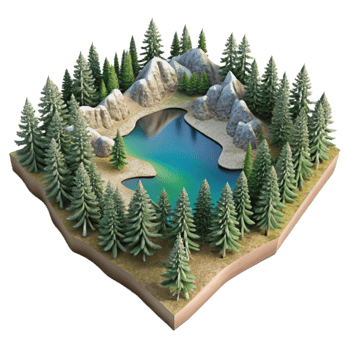 magnificent classic Lake Tahoe Aerial View Pine Forests Cutout png