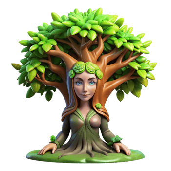magnificent artistic A Lone Willowy Dryad Emerging from a Gna exclusive png