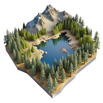 magnificent modern Lake Tahoe Aerial View Pine Forests Cutout original png