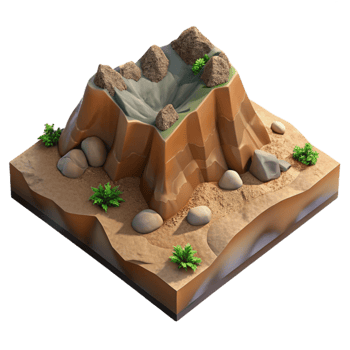magnificent contemporary Landslide Rocky Terrain Sliding Down Cutout professional png