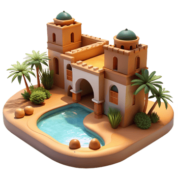 extraordinary rustic A Desert Oasis with Traditional Mud Bric exclusive png