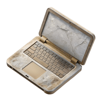 magnificent artistic Laptop Computer Top View Isolated on White Background png