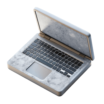 impressive traditional Laptop Computer Top View Isolated on White Background professional png