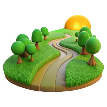 impressive modern Winding Dirt Road Through Green Field genuine png