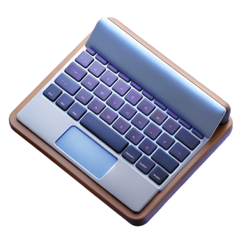 elegant modern Laptop Keyboard Top View with Backlit Keys Cutout on Transparent Background genuine png