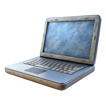 impressive rustic Laptop with Blank Screen Isolated Cutout high quality png