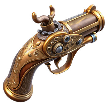 impressive classic A Detailed Steampunk Pistol Ornate Engrav authentic png