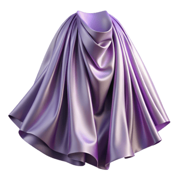 stunning rustic Lavender Satin Fabric Draped Side View Transparent Background png
