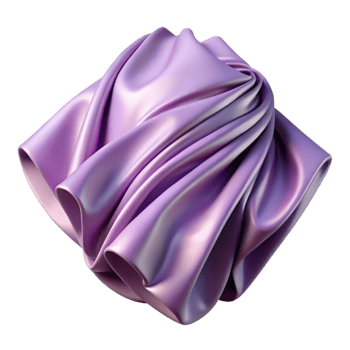 stunning artistic Lavender Satin Fabric Folded Front View Transparent Background png