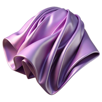 serene modern Lavender Satin Fabric Folded Front View Transparent Background png