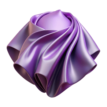 extraordinary creative Lavender Satin Fabric Fold Isolated detailed png