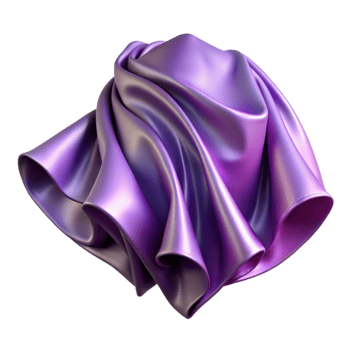 elegant traditional Lavender Satin Fabric Unfolded Transparent Background detailed png