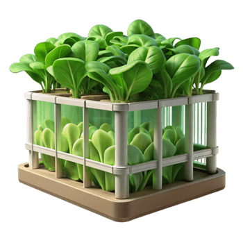 magnificent contemporary Leafy Greens Growing in Vertical Farm Transparent Background png