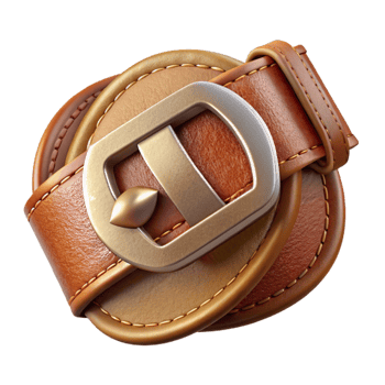 dramatic artistic Leather Belt Buckle Engraved Cutout Isolated detailed png