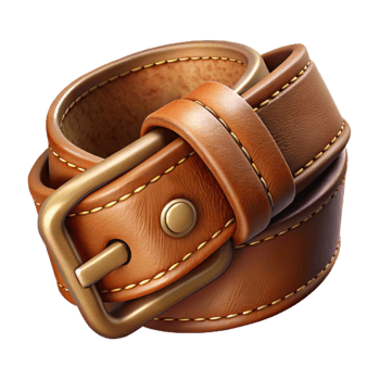elegant rustic Leather Belt with Buckle Closure Isolated high resolution png