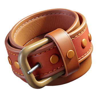 elegant vintage Leather Belt with Buckle Closure Isolated original png