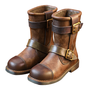wonderful abstract Leather Boots Knee High Brown Isolated Element high quality png