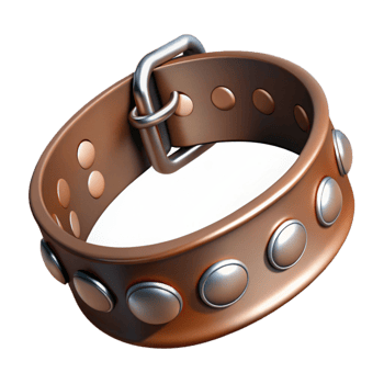 beautiful traditional Leather Choker Necklace Silver Hardware Cutout Transparent Background high quality png