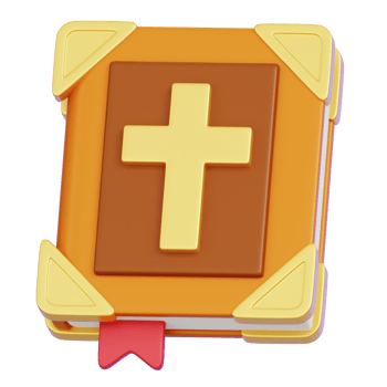 Holy Bible book of Christianity Isolated. 3D render illustration png